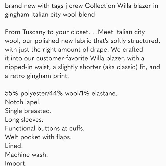 J.Crew Collection Willa blazer in gingham - Picture 3 of 3